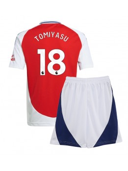 Arsenal Takehiro Tomiyasu #18 Replika Hemmakläder Barn 2024-25 Kortärmad (+ byxor)